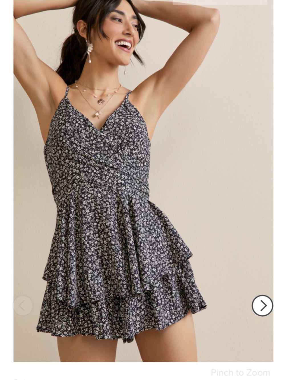 Francesca's Collections Navy Floral Mini Dress